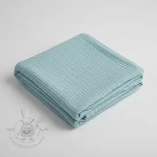 Dubbelgaas/mousseline teal ORGANIC