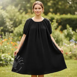 Dubbelgaas/mousseline black