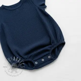 Dubbelgaas/mousseline navy