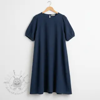 Dubbelgaas/mousseline navy