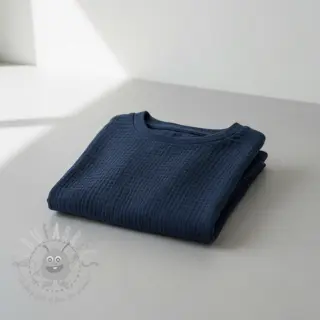 Dubbelgaas/mousseline navy