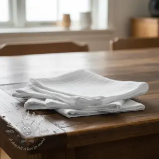 Dubbelgaas/mousseline white