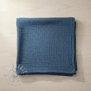 Dubbelgaas/mousseline indigo