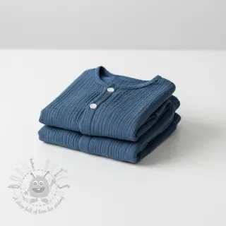 Dubbelgaas/mousseline indigo