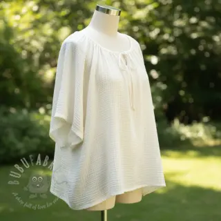 Dubbelgaas/mousseline ecru