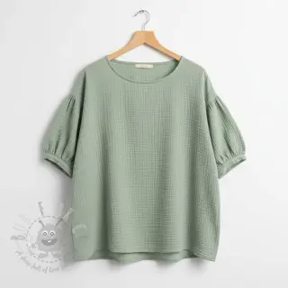 Dubbelgaas/mousseline dark mint