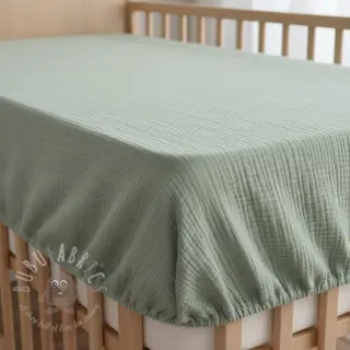 Dubbelgaas/mousseline dark mint