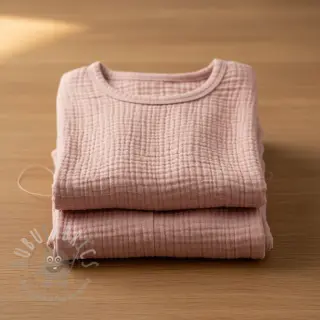Dubbelgaas/mousseline soft rose