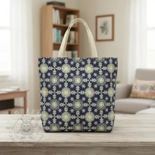 Katoenen stof JEANS EMBROIDERY Niva design B
