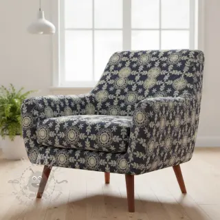 Katoenen stof JEANS EMBROIDERY Niva design B