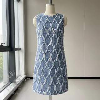 JEANS DENIM Ruffia Flowers design En