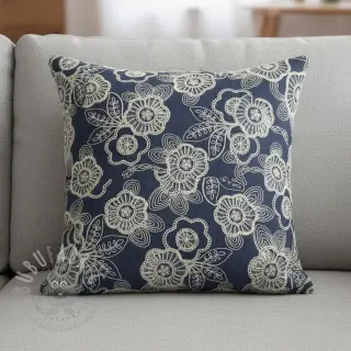 Katoenen stof JEANS EMBROIDERY Niva design A