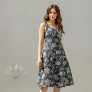 Katoenen stof JEANS EMBROIDERY Lisa design D