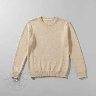 Sweaterstof BIG KNIT DOT naturals