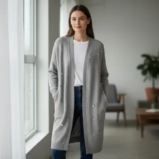 Svetrovina BIG KNIT DOT grey