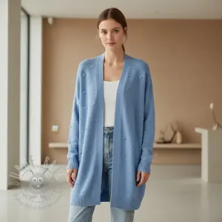 Sweaterstof BIG KNIT DOT blue