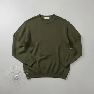 Svetrovina BIG KNIT DOT camo green