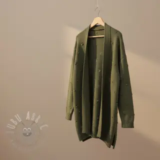 Sweaterstof BIG KNIT DOT camo green