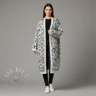 Gebreide stof jacquard Comfy Blurry Ikat grey