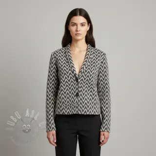 Gebreide stof jacquard Comfilia Arrows grey