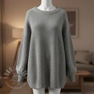 Sweaterstof BIG KNIT light grey
