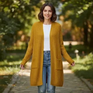 Sweaterstof BIG KNIT yellow