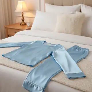 Satén light blue