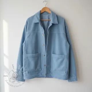 Ribfluweel 6W WASHED STRETCH light blue