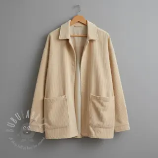 Ribfluweel 6W WASHED STRETCH butter