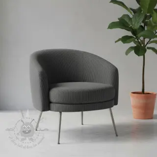 Ribfluweel HUGGY anthracite