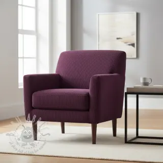 Ribfluweel 6W WASHED STRETCH aubergine