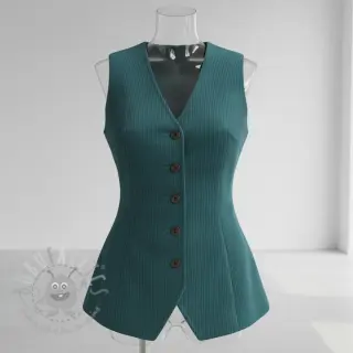 Ribfluweel 6W WASHED STRETCH petrol