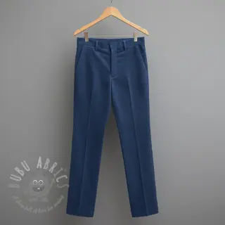 Ribfluweel 6W WASHED STRETCH marine