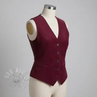 Ribfluweel 6W WASHED STRETCH berry