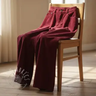 Ribfluweel 6W WASHED STRETCH berry