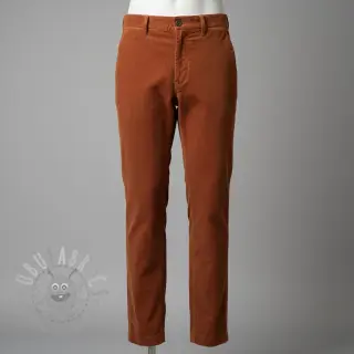 Ribfluweel 6W WASHED STRETCH rust