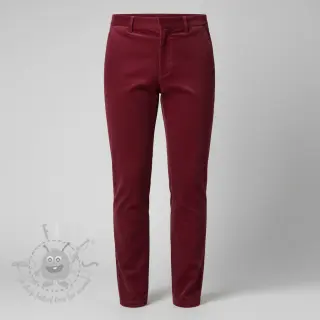 Ribfluweel 6W WASHED STRETCH dark red