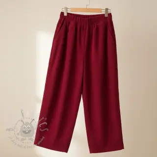Ribfluweel 6W WASHED STRETCH dark red