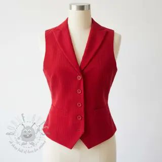Ribfluweel 6W WASHED STRETCH red