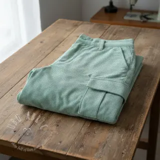 Ribfluweel 6W WASHED STRETCH mint