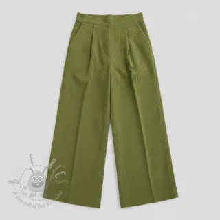 Ribfluweel 6W WASHED STRETCH green