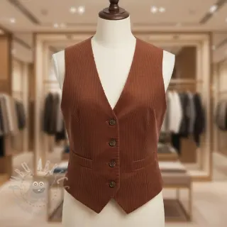 Ribfluweel 6W WASHED STRETCH nutbrown