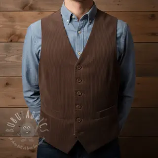 Ribfluweel 6W WASHED STRETCH dark brown