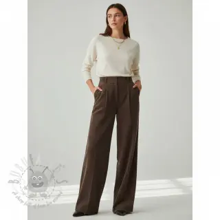Ribfluweel 6W WASHED STRETCH dark brown