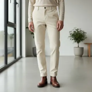 Menčester 6W WASHED STRETCH off white
