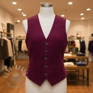 Ribfluweel 6W COTTON TOUCH bordeaux