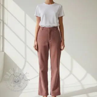 Ribfluweel 6W COTTON TOUCH dark rose