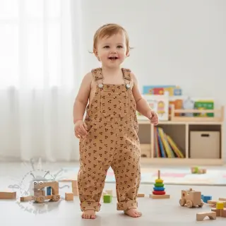 Ribfluweel STRETCH Little cherry sand