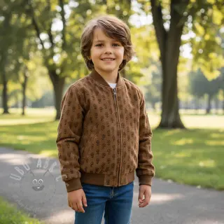 Ribfluweel STRETCH Little flower taupe