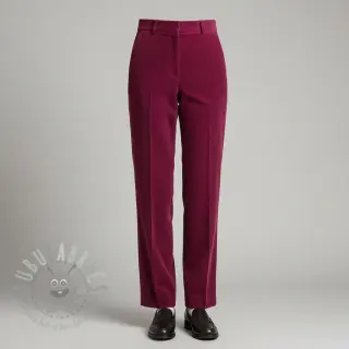Ribfluweel dark pink